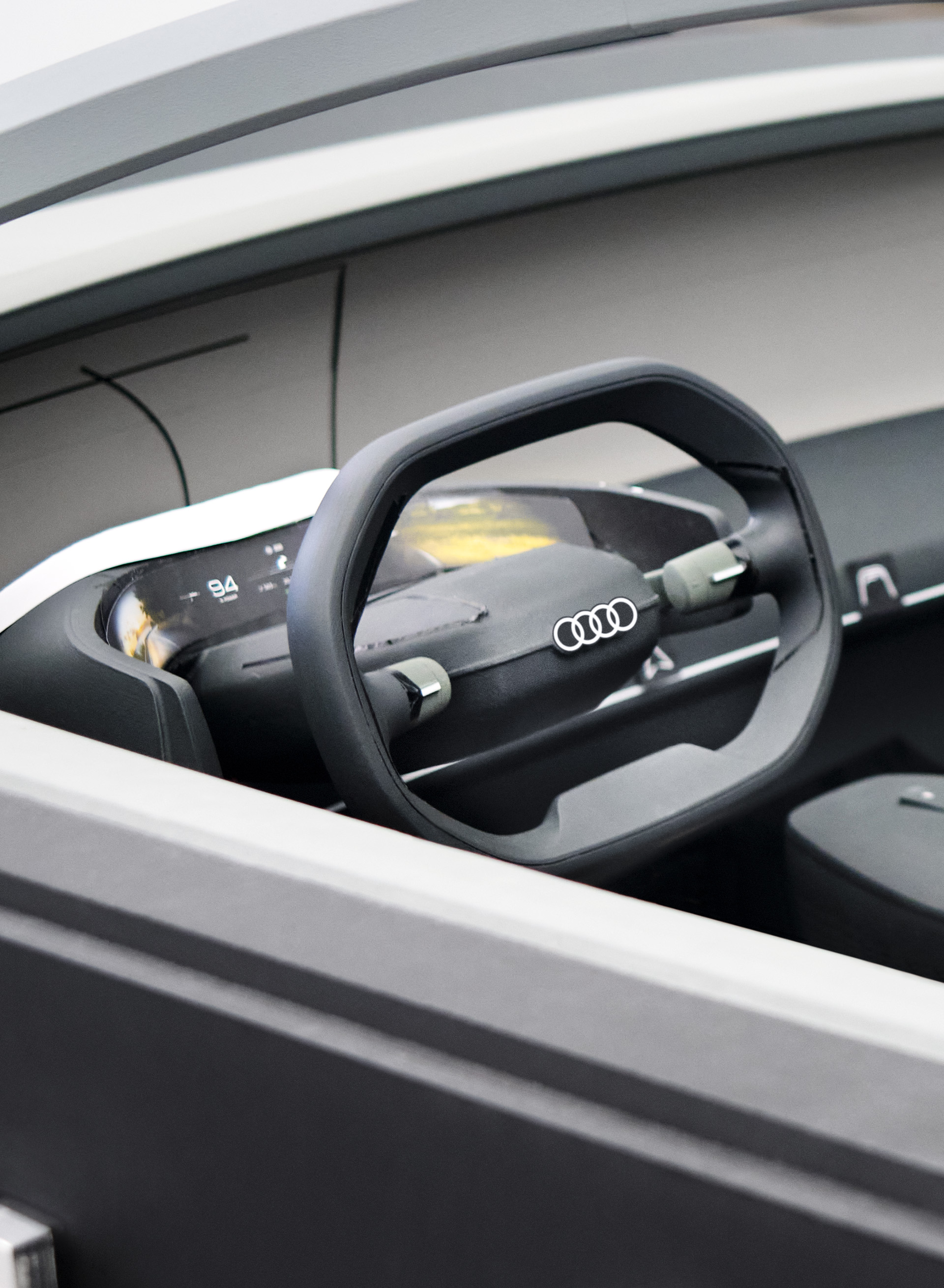 Szkic koncepcyjny kierownicy w Audi grandsphere concept.