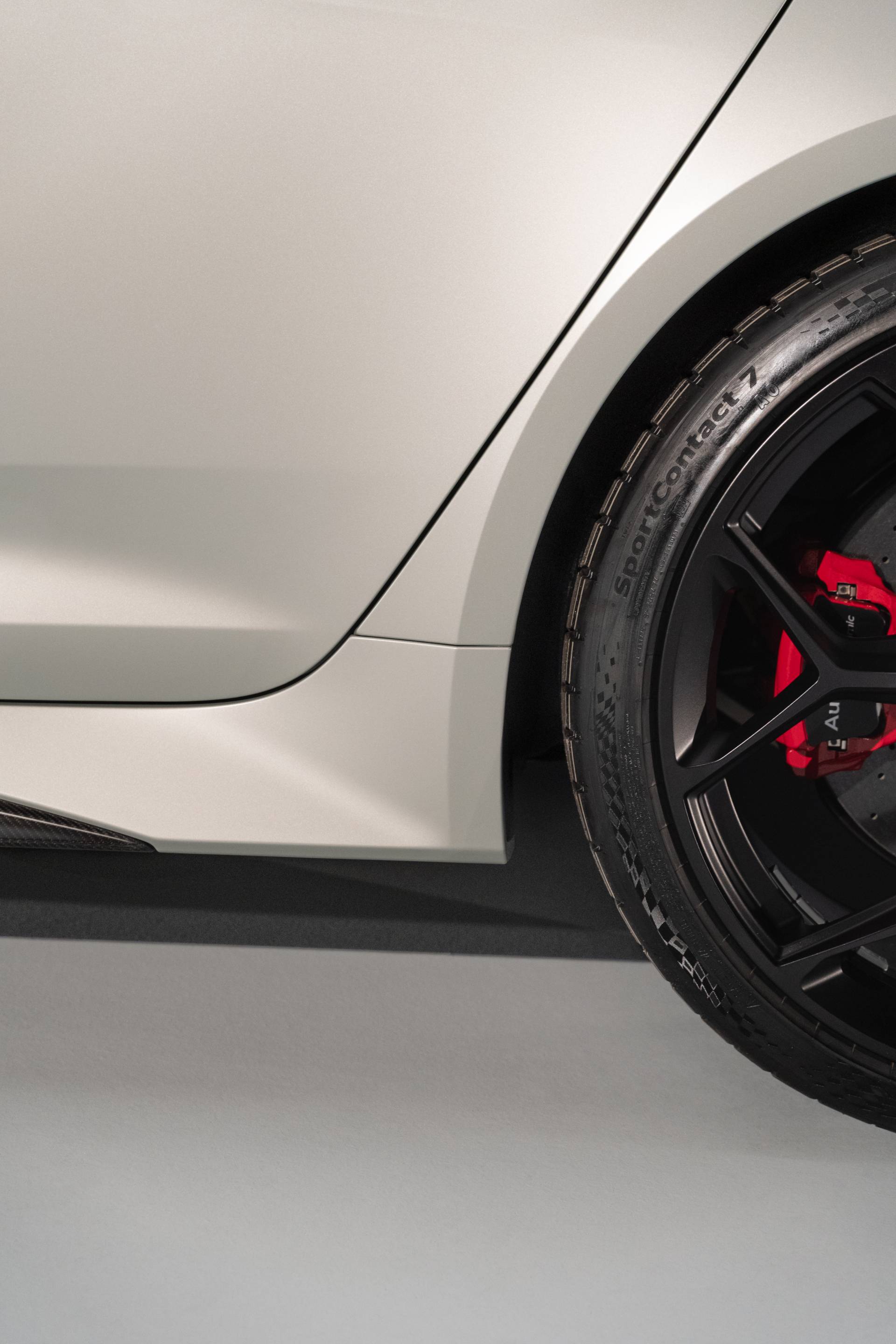 Szczegółowy widok tylnego wózka bocznego Audi RS 6 Avant performance.